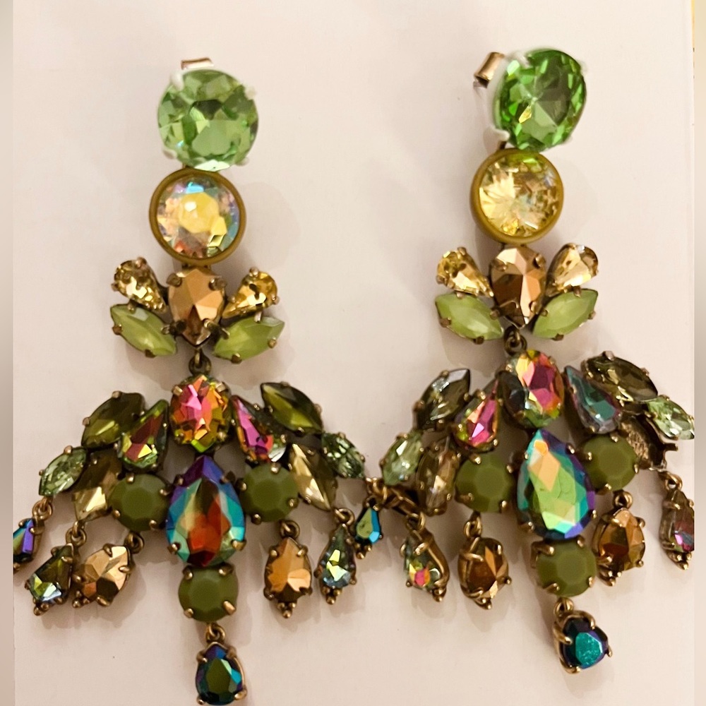 JCrew chandelier earrings (green) ON HOLD FOR A CUSTOMER TO PURCHASE ASAP